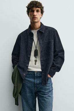 SUEDE LEATHER OVERSHIRT - Zara фото 5