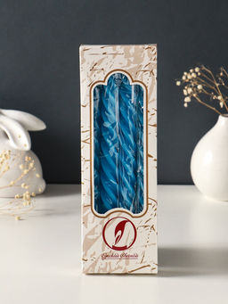 Набор свечей витых, 2.3×24.5 см, 5 ч, 50 г, 4 шт., синий