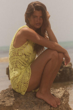 OPEN KNIT MINI DRESS