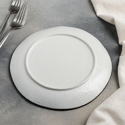 Тарелка керамическая обеденная «Браун», d=21 см, цвет белый