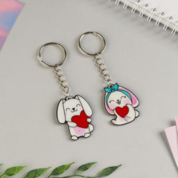 Цена за 2 шт. Брелок для ключей парный «Моей любимке», акриловый, 13,3 х 8