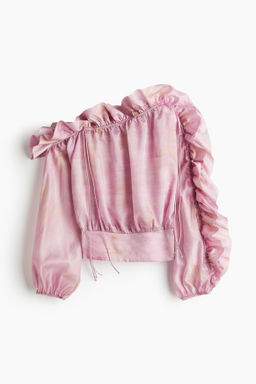 Blusa de un hombro con volantes
