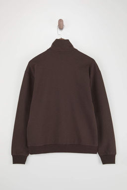 TRENDYOL MAN Lacivert Oversize/Genis Kesim Dik Yaka Fermuarl? Etiketli Ici Polarl? Sweatshirt TMNAW25SW00168 - Trendyolmilla фото 33