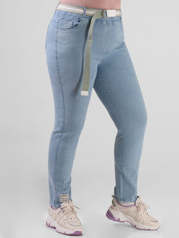 Голубые джинсы летние женские хлопковые - Almond фото 2