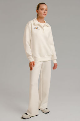 Арт. 2801Костюм с брюками женский 44-50 (4 шт) Цвет:молочный - Калинка фото 2