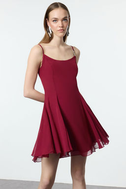 TRENDYOLMILLA Siyah A-Kesim Astarl? Dokuma Sifon K?sa Abiye Gece Elbise TPRSS23EL00033  фото 25