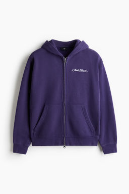 Chaqueta sudadera estampada con capucha Loose Fit