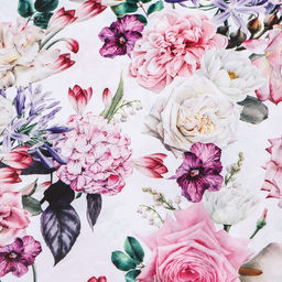 Цена за 10 шт. Бумага упаковочная глянцевая двусторонняя Букет, 100?70 см