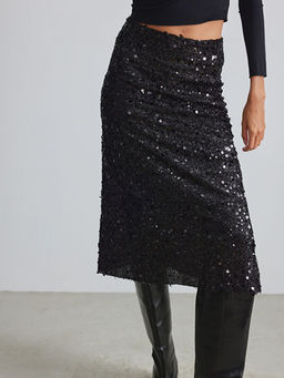 Dar Fit Payetli Etek