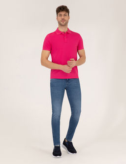 Pembe Slim Fit Polo Yaka Merserize Ti__rt