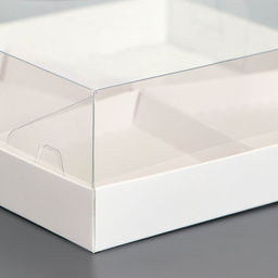 Цена за 5 шт. Коробка для муссовых пирожных 4 штуки, 17×17×6 Белый