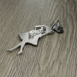 Брошь-подвеска "Леди" со вставкой из черного перламутра