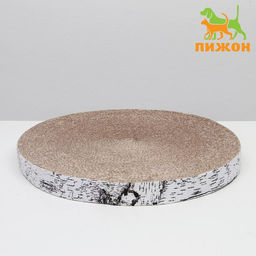 Гофрокогтеточка Пижон высокая круглая Спил березы, с пропиткой, 40,5 х 4 см