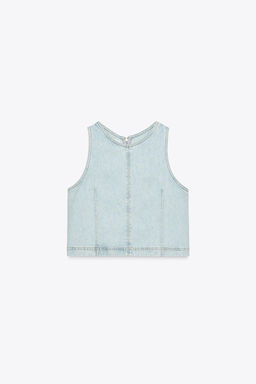 Z1975 SHORT DENIM TOP - Zara фото 8