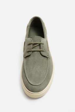 CASUAL LEATHER DECK SHOES - Zara фото 11