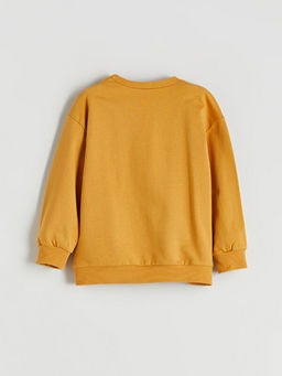 Bisiklet Yaka Araba Bask?l? Erkek ?ocuk Sweatshirt
