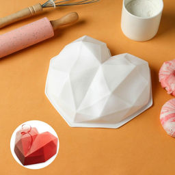 Цена за 2 шт. Форма для муссовых десертов и выпечки KONFINETTA Геометрия любви, силикон, 21,5?20?6 см, цвет белый
