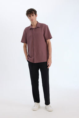 Regular Fit Polo Yaka Krink_l Yazl_k K_sa Kollu G_mlek - Defacto фото 2