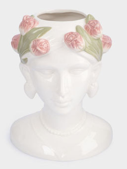 Ваза для цветов, 30 см, керамика, молочная, Женщина с тюльпанами, Tulip - Anna lafarg фото 9