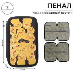 Пенал школьный, 2 секции, 12.5×20.5×4 см«Утка»
