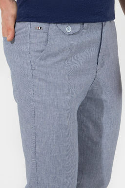 Erkek Carrot Fit Mavi Kanvas Pantolon