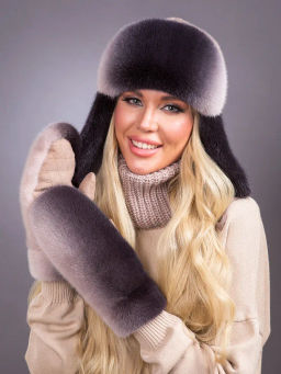 Ушанка норка трикотаж зефир - Davidovfox фото 5