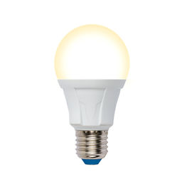 LED-A60 12W/3000K/E27/FR/DIM PLP01WH Лампа светодиодная, диммируемая. Форма А, матовая. Серия Яркая. Теплый белый свет (3000К). Картон. ТМ Uniel.
