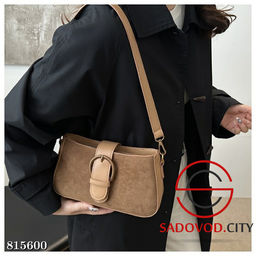 Сумка из мягкой эко-замши с кожаными вставками