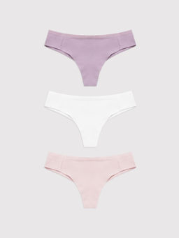 Мультипак трусиков бразилиана (3 шт.) в розово-сиреневых оттенках розовый лепесток 412247-3 - Mark formelle фото 4