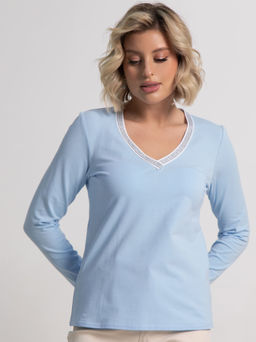 Блуза с кантом Либерти (голубая) Б15264-50М - Lt collection фото 6