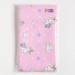 Пеленка Крошка Я Единорожки цв.розовый, 70*120 см, 100% хлопок  фото 5