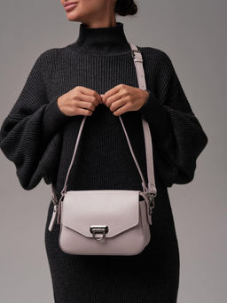 Сумка кожаная через плечо Azaro 3684 розовый дым