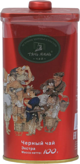 Тянь Жень. Китайский Черный чай 100 гр. жест.банка