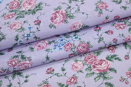 Ситец Цветущие розочки цв.сиренево-голубой, ш.0.8м, хлопок-100%, 85гр/м.кв - Купава фото 6