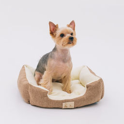 Лежанка для кошек и собак бежевая, 55х45х11 см - Пушистое счастье фото 6