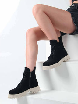 Ботинки 228.V.1541be. Черный замша/Мех