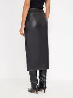 ШОК ЦЕНА - Юбка из экокожи с разрезом S956/ida - Emka фото 4