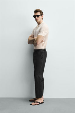 PANTAL?N REGULAR FIT 100% LINO / Negro - Zara фото 4