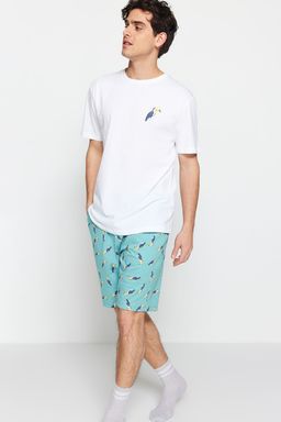 TRENDYOL MAN Yesil Regular Fit Orme Sortlu Pijama Tak?m? TMNSS23PT00033 - Trendyolmilla фото 2