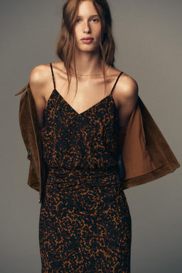 ANIMAL PRINT MIDI DRESS - Zara фото 14