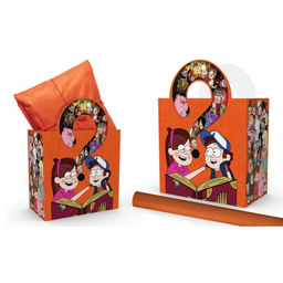 Пакет подарочный с упаковочной бумагой тишью, 22×22×12 см, Гравити Фолз