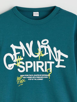 Bisiklet Yaka Bask?l? Erkek ?ocuk Ti??rt