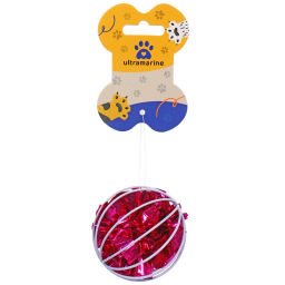 Цена за 6 шт. Игрушка - мячик для кошек "ИГРУЛИК", шуршалка, цвет розовый, d - 6см