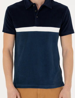 Lacivert Slim Fit Polo Yaka T-shirt