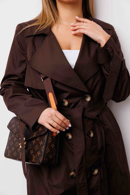 Плащ AURA 7034-170 шоколадный  фото 3