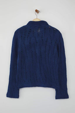 Indigo Fitted/Vucuda Oturan Buklet Iplikli Triko H?rka TWOAW26HI00192