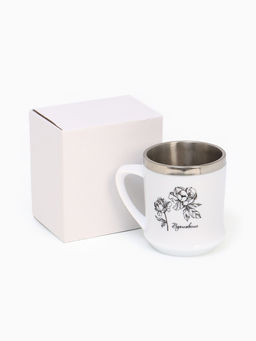 Термокружка, 350 мл, Вдохновение, сохраняет тепло 3 ч, белая