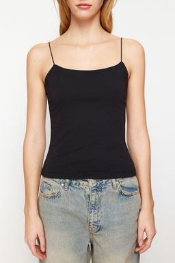 Siyah Ask?l? Fitted Regular Boy Esnek Orme Atlet TWOSS24AL00024