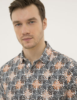 Темно-хаки футболка с воротником-поло