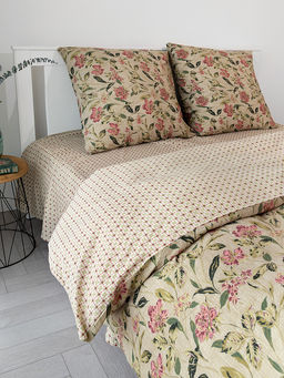 Комплект постельного белья 1,5-спальный зелёный бязь